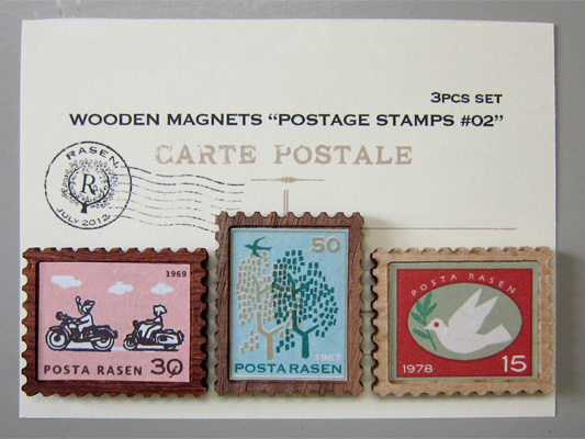 木製　切手型マグネット02セット